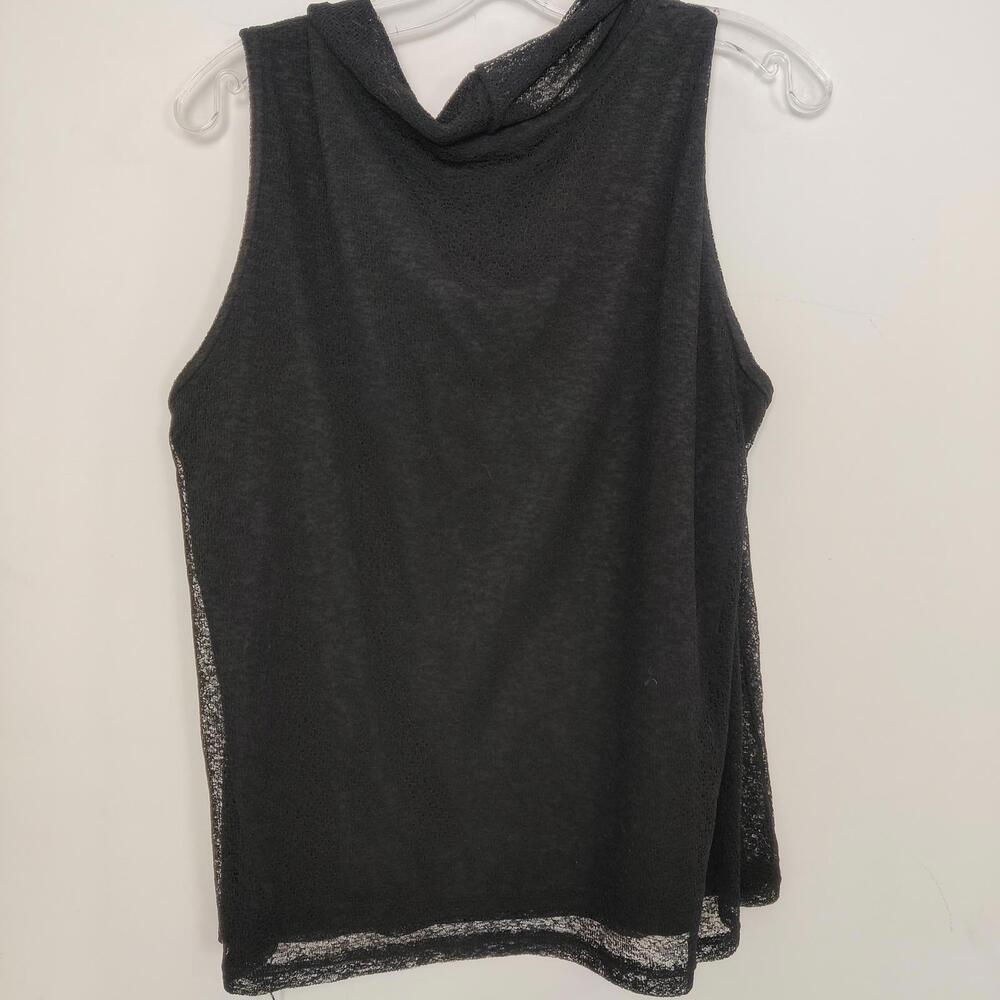Addition Elle Black Sheer Overlay Sleeveless Top Size 1X Emo Goth Feminine - Picture 3 of 8